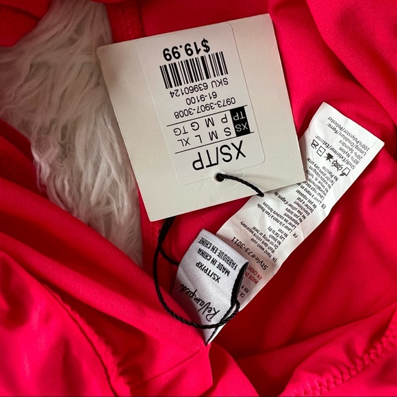 NEW Revamped High Waist Double Ruffled Bikini Bottoms in Neon Pink Size XS - Picture 2 of 6